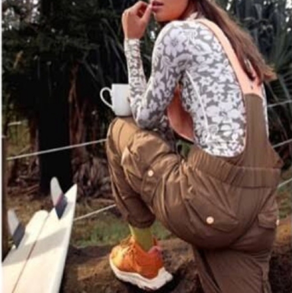 FP Movement Morning Meadow Jumpsuit Stylish Brown Pink Women's Jumpsuit Overalls - Picture 2 of 12